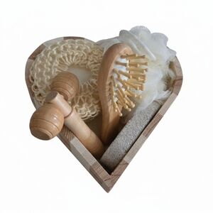 Natural Wooden Bath Spa Set - Cream Accessories